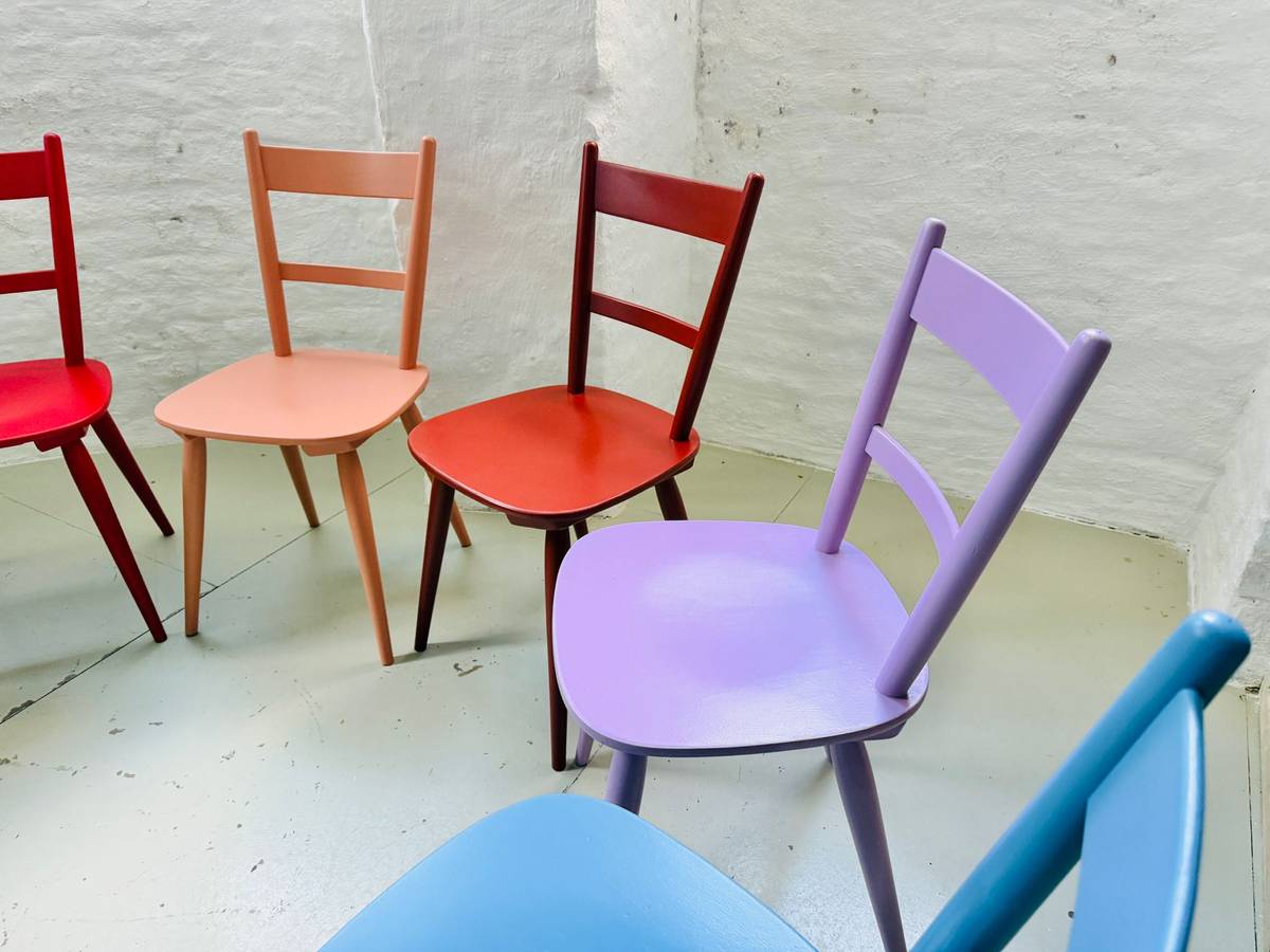 30x Original *Midcentury* bunte Stühle *1960* – Bild 4